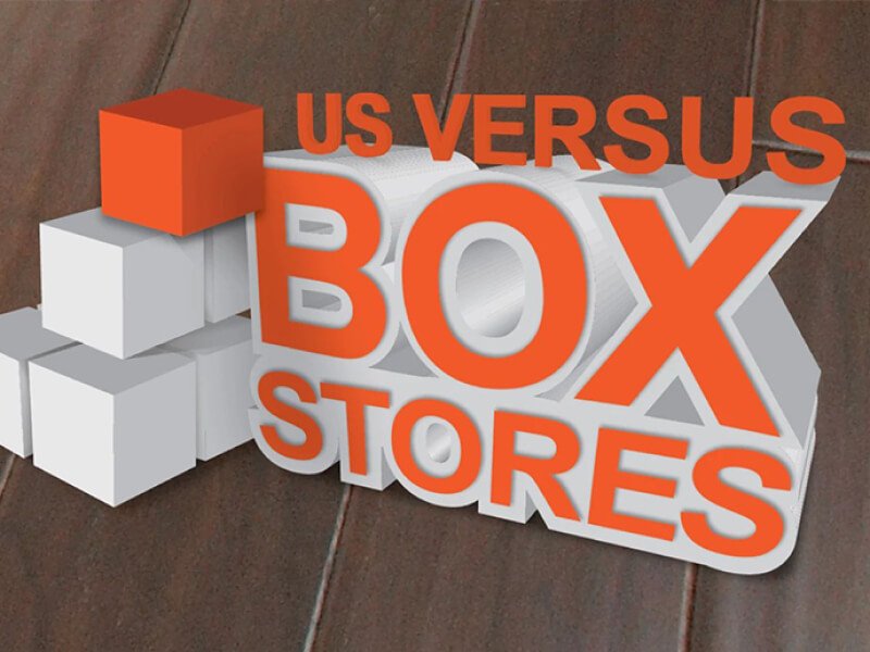 Us Vs Box Stores text graphic